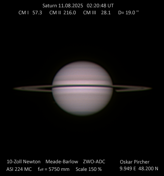 Saturn vom 11.08.2025